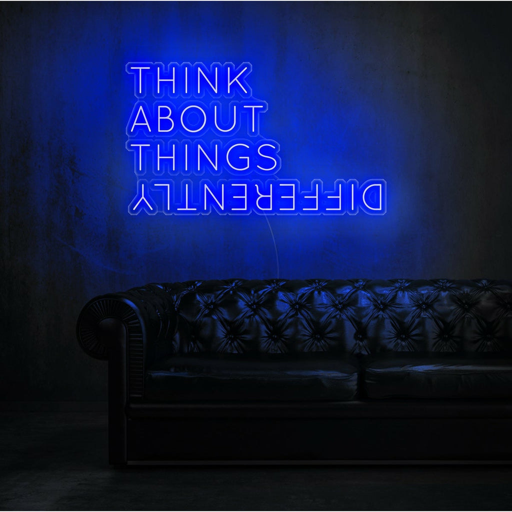Néon LED bleu foncé avec texte motivant