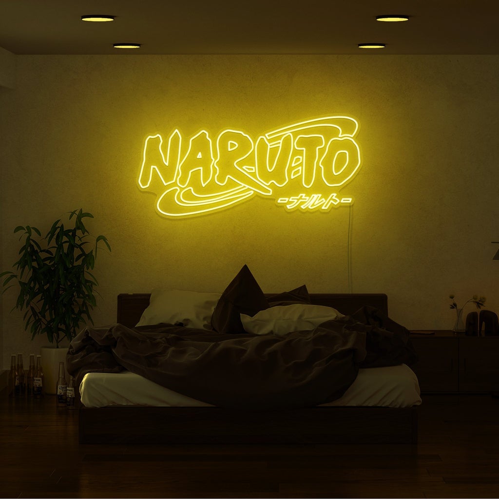 Néon LED décoratif Naruto de couleur jaune