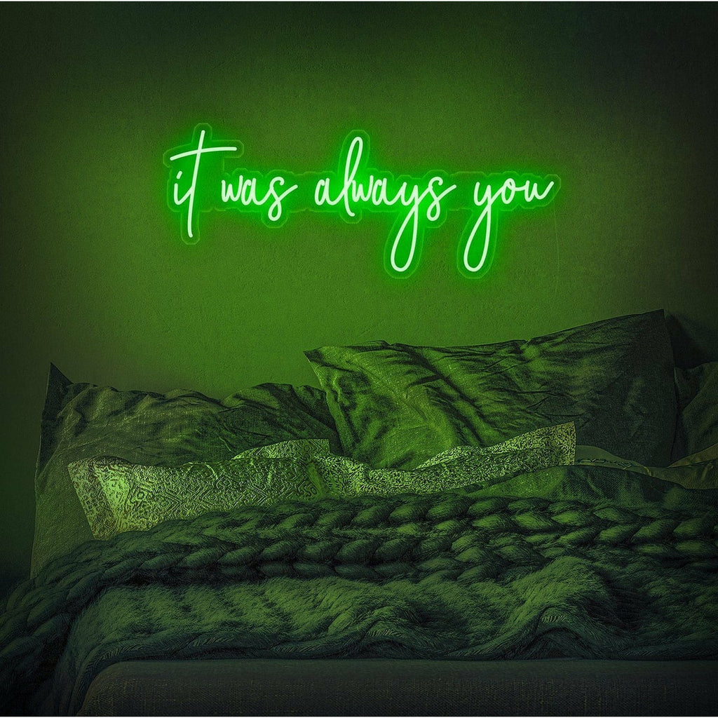 Neon LED personnalisé vert idéal pour décorer une chambre 