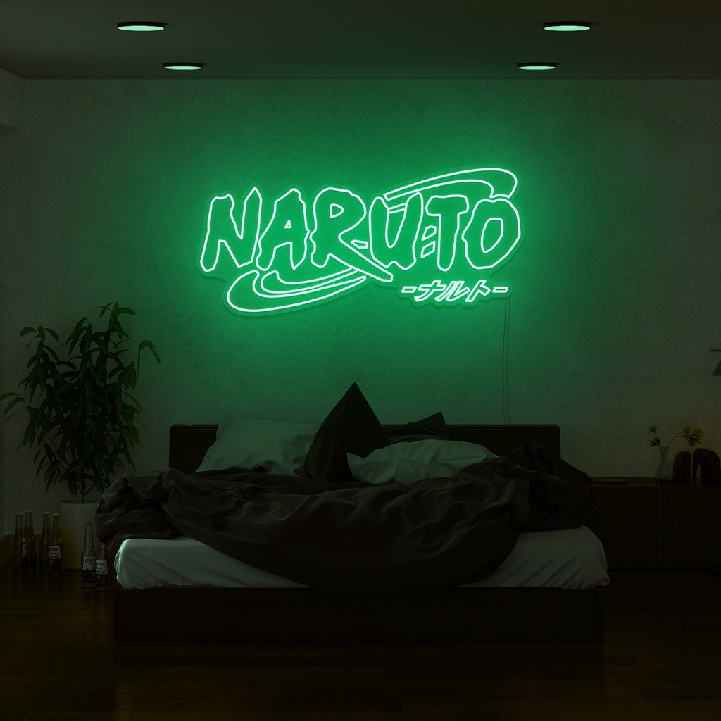 Néon LED vert avec logo Naruto
