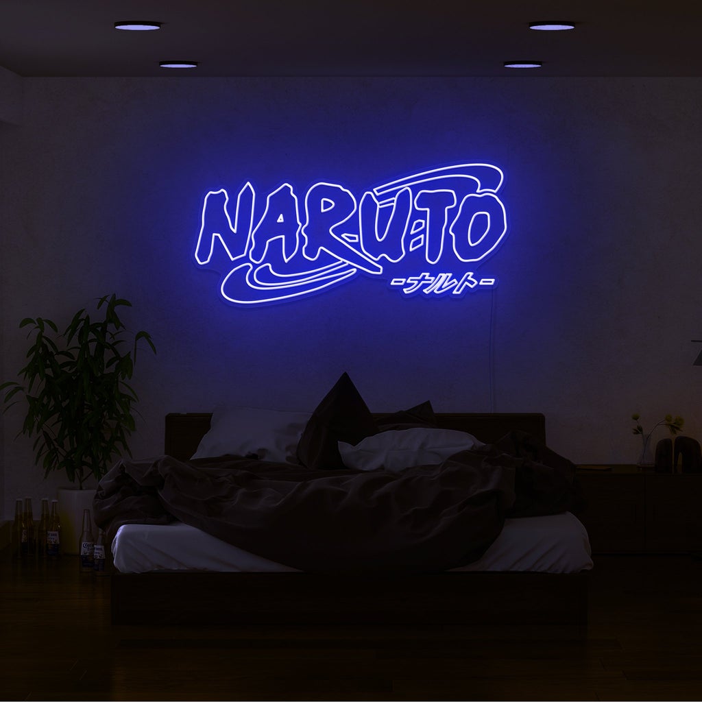Néon LED mural bleu foncé avec logo Naruto