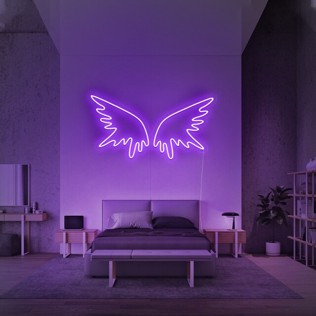 Neon mural violet avec éclairage LED