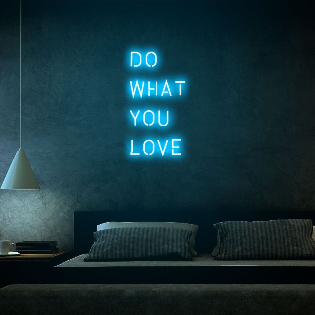 Néon bleu clair "Do what you love"