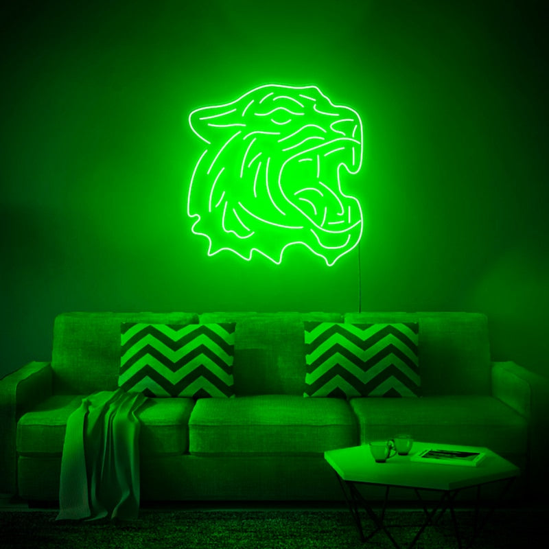Néon LED design vert avec tigre