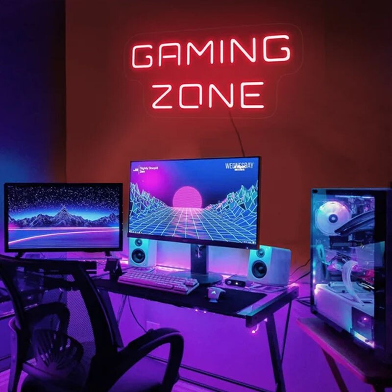Neon Gaming pour décorer votre chambre "Gaming Zone" - Rouge