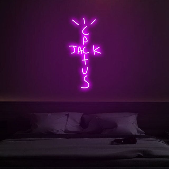 Néon LED violet avec logo Cactus Jack