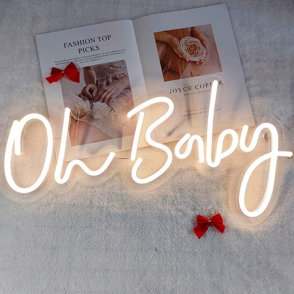 Néon LED décoratif avec écriture "Oh Baby"