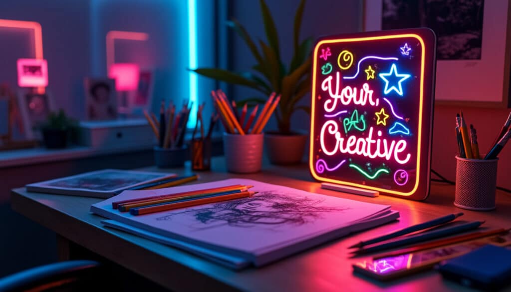 créez une ambiance unique avec une lampe néon personnalisée. donnez vie à vos idées lumineuses et illuminez votre espace selon vos envies grâce à des créations sur-mesure.