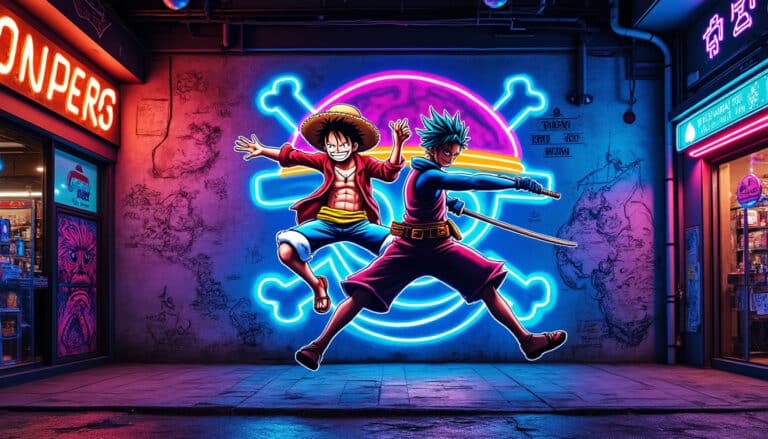découvrez le néon mural one piece, une décoration lumineuse et originale qui ravira tous les fans d’anime. parfait pour personnaliser votre intérieur avec l’univers de luffy et son équipage !